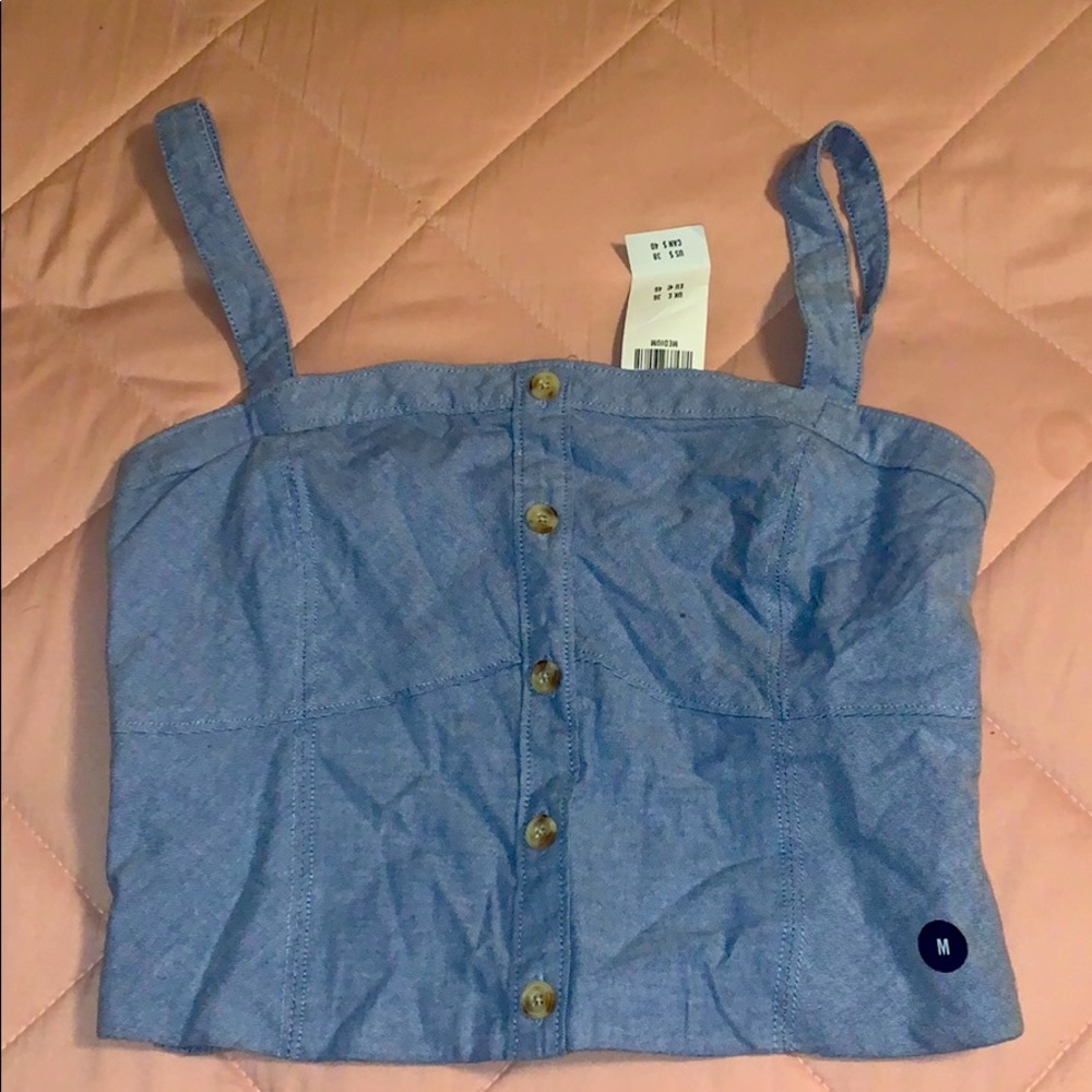 New Abercrombie and Fitch cropped denim tank top